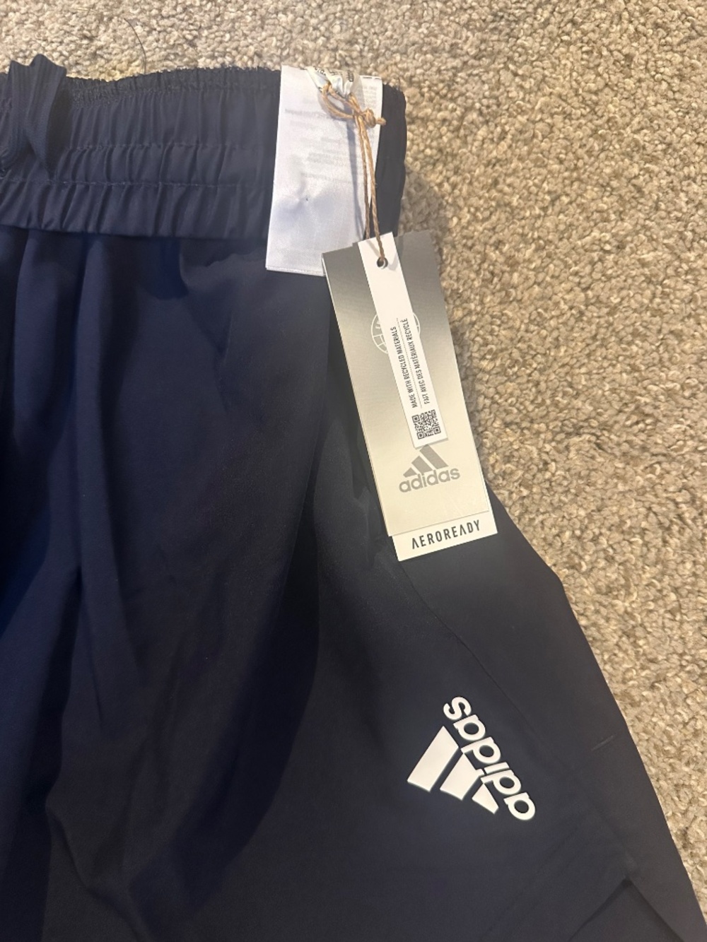 Mens Medium Navy Blue Adidas Running Shorts - Picture 4 of 7